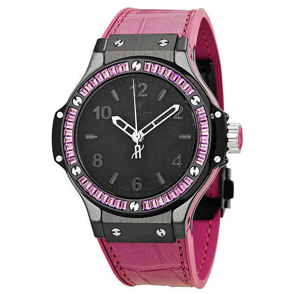 Hublot Big Bang Tutti Fruitti Amethyst Black Ceramic Purple Leather Ladies Watch #361.CV.1110.LR.1905 - Watches of America