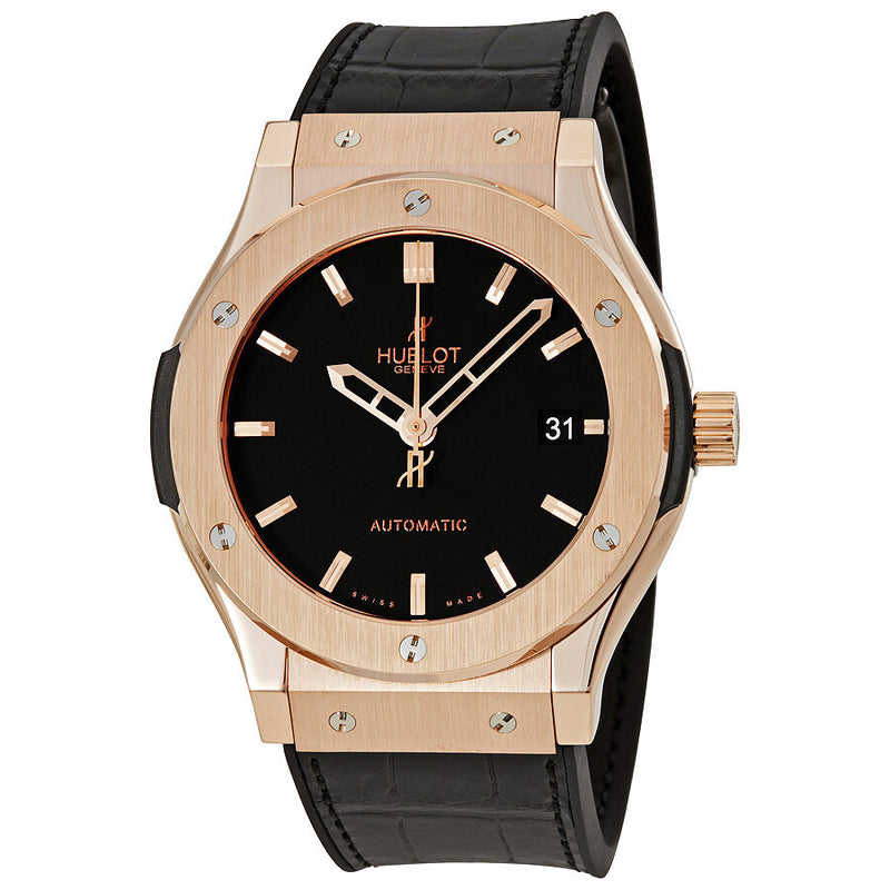 Hublot Classic Fusion 18kt King Gold Automatic Black Dial Men's Watch #511.OX.1180.LR - Watches of America