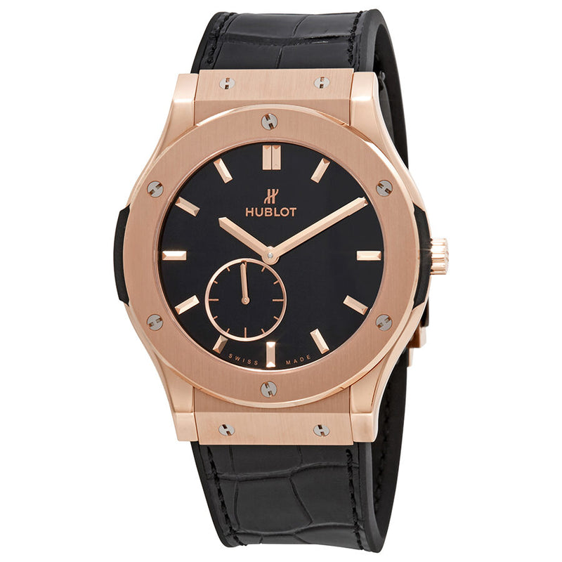 Hublot Classic Fusion Classico Ultra Thin 18kt Rose Gold Black Dial Men's Watch #515.OX.1280.LR - Watches of America