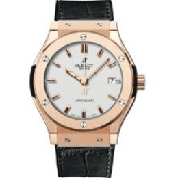 Hublot Classic Fusion Opalin Dial Automatic Black Alligator Rubber Watch #565.PX.2610.LR - Watches of America