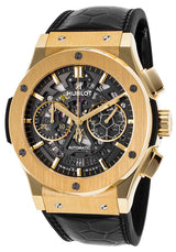 Hublot Classic Fusion Pele Skeleton Dial Black Leather Band Automatic Men's Watch #525.VX.0179.VR.PEL14 - Watches of America