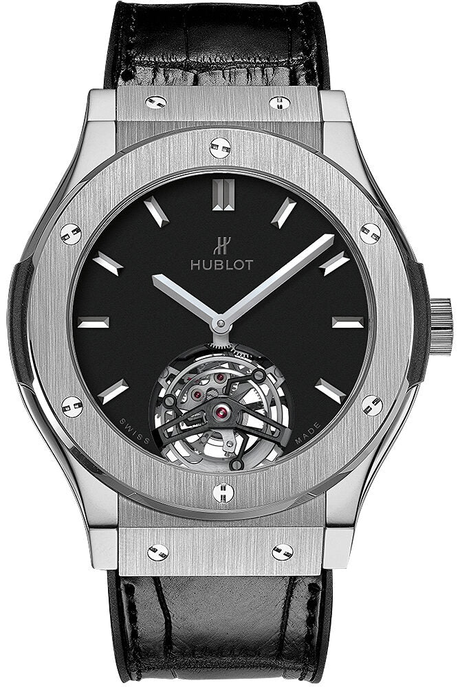 Hublot Classic Fusion Tourbillon 45mm Dial Black Hand Wind Men's Watch #505.NX.1170.LR - Watches of America