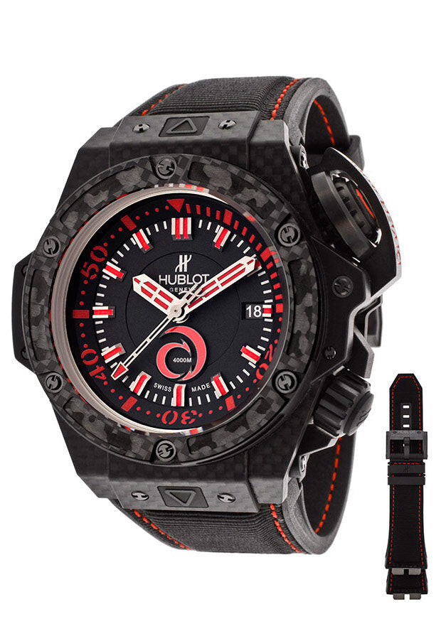 Hublot King Power Alinghi Black Dial Carbon Fiber Rubber Nomex Men's Watch 731QX1140NRAGI12#731.QX.1140.NR.AGI12 - Watches of America