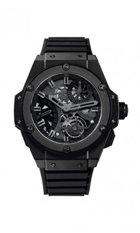 Hublot King Power Tourbillon GMT Skeleton Dial Ceramic Automatic Men's Watch #706.CI.1110.RX - Watches of America