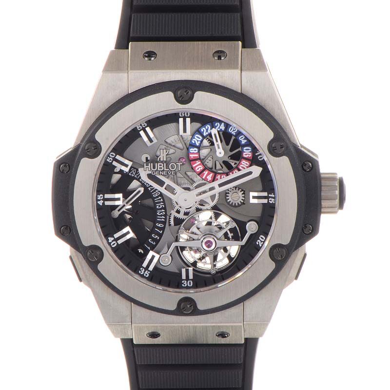 Hublot King Power Tourbillon Silver Dial Zirconium Rubber Strap Men's Watch #706.ZX.1170.RX - Watches of America