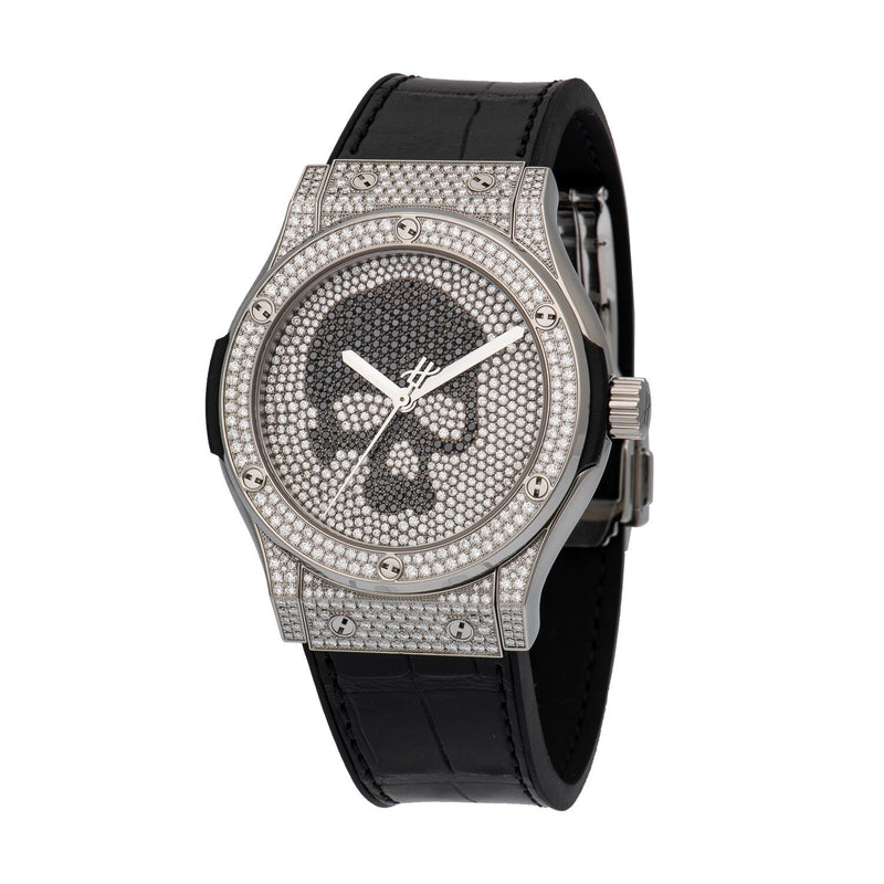 Hublot Titanium Skull Full Pave Watch #542.NX.9000.LR.1704.SKULL - Watches of America