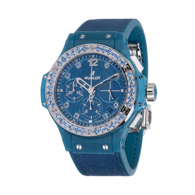 Hublot Tutti Frutti Linen Chronograph Automatic Diamond Blue Dial Ladies Watch #341.XL.2770.NR.1201 - Watches of America