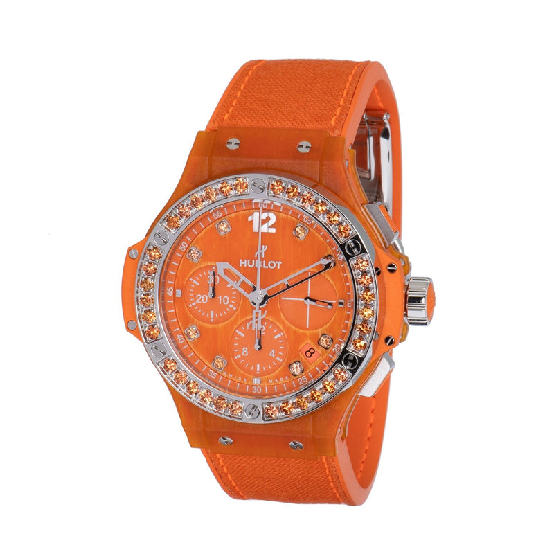 Hublot Tutti Frutti Linen Chronograph Automatic Diamond Orange Dial Ladies Watch 341.XO.2770.NR.1206 Watches of America