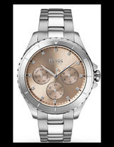 Hugo Boss Premiere Quartz Crystal Rose Dial Ladies Watch 1502444