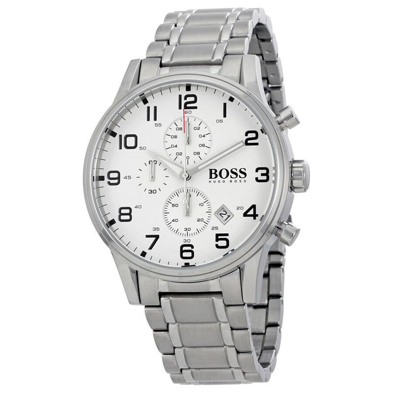 Hugo Boss Aeroliner Chronograph White Dial Men's Watch 1513182 - Watches of America