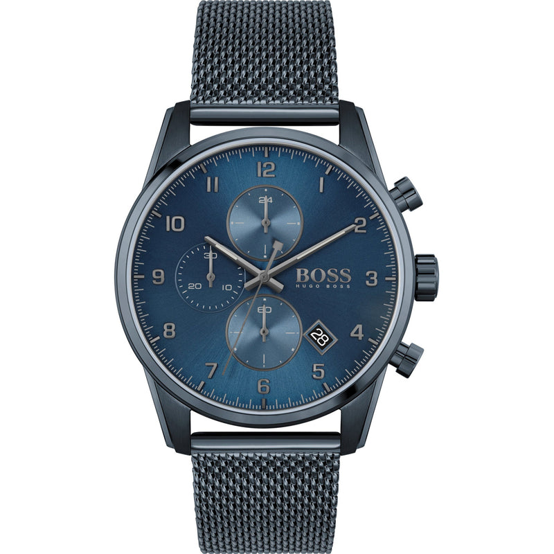 Hugo Boss Skymaster Blue Mesh Men's Watch  1513836 - Watches of America