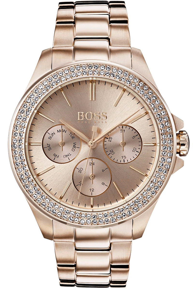Boss rose top gold watch