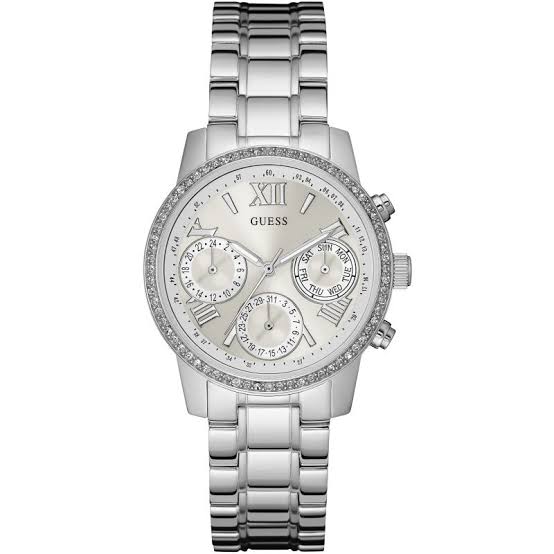 Guess Mini Sunrise Diamond Silver-Tone Ladies Watch  W0623L1 - Watches of America