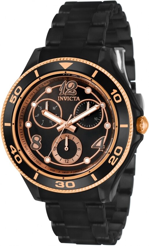 Invicta Anatomic Quartz Black Oyster Dial Ladies Watch #30376 - Watches of America