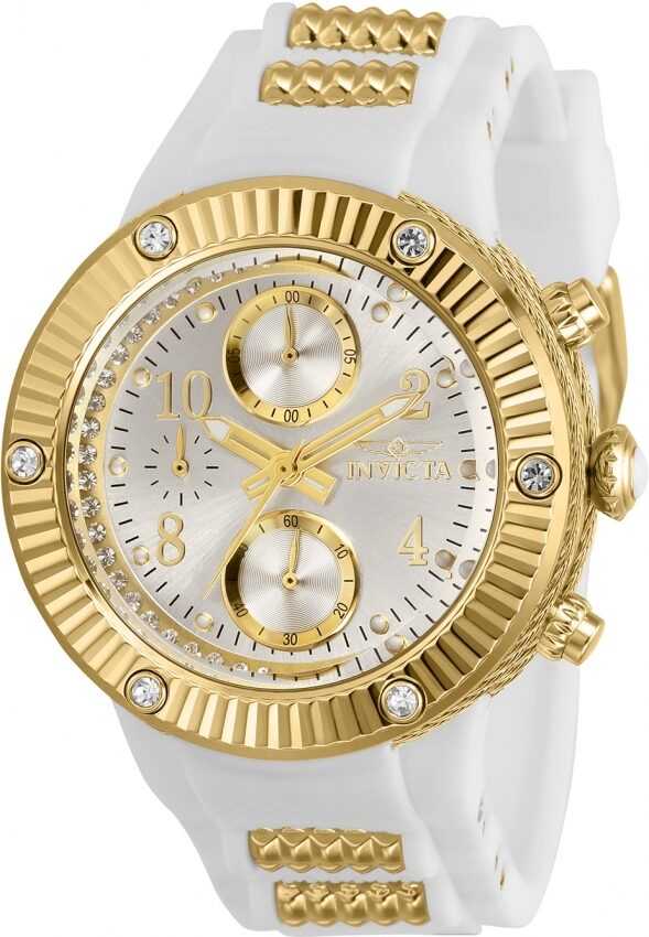 Invicta Angel Chronograph Quartz Crystal Silver Dial Ladies Watch #29500 - Watches of America