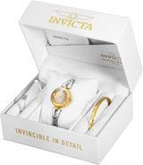 Invicta Angel Quartz Crystal Gold Dial Ladies Watch and Bracelet Set #29337 - Watches of America #3