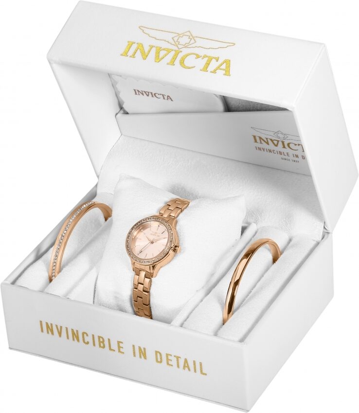 Invicta Angel Quartz Crystal Rose Gold Dial Ladies Watch #29315 - Watches of America #3