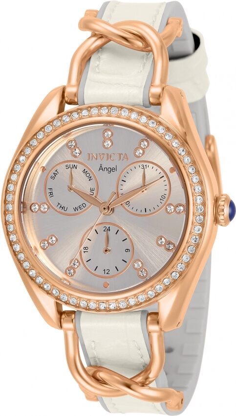 Invicta Angel Quartz Crystal Silver Dial Ladies Watch #31209 - Watches of America