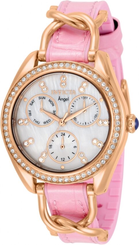 Invicta Angel Quartz Crystal White Dial Ladies Watch #31190 - Watches of America