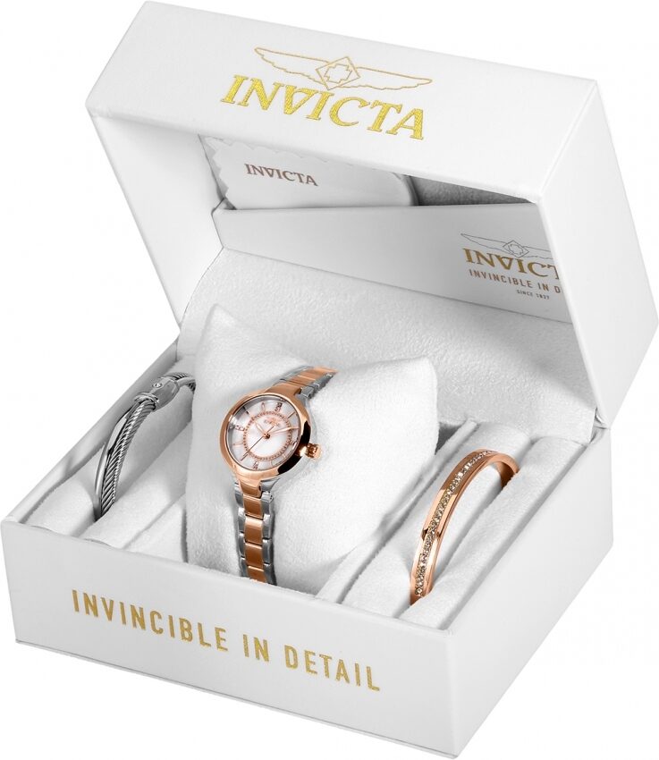 Invicta Angel Crystal White Dial Two-tone Ladies Watch and bangle Set #29329 - Watches of America #3