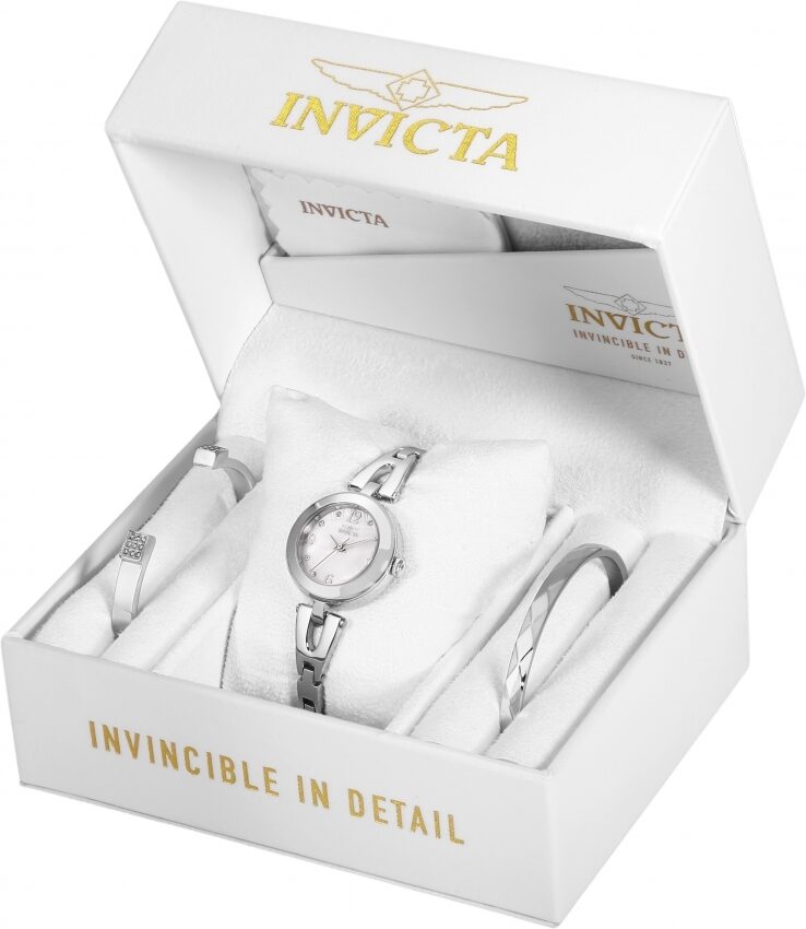 Invicta Angel Quartz Crystal White Mother of Pearl Dial Ladies Watch and Bracelet Set #29330 - Watches of America #3