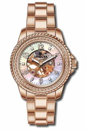 Invicta Angel Mechanical Rose Gold-plated Ladies Watch #16705 - Watches of America