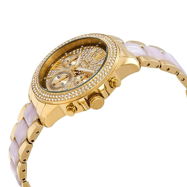Invicta Angel Multi-Function Gold Crystal Dial Gold-plated Stainless Steel Tortoise Acetate Ladies Watch #20511 - Watches of America #2
