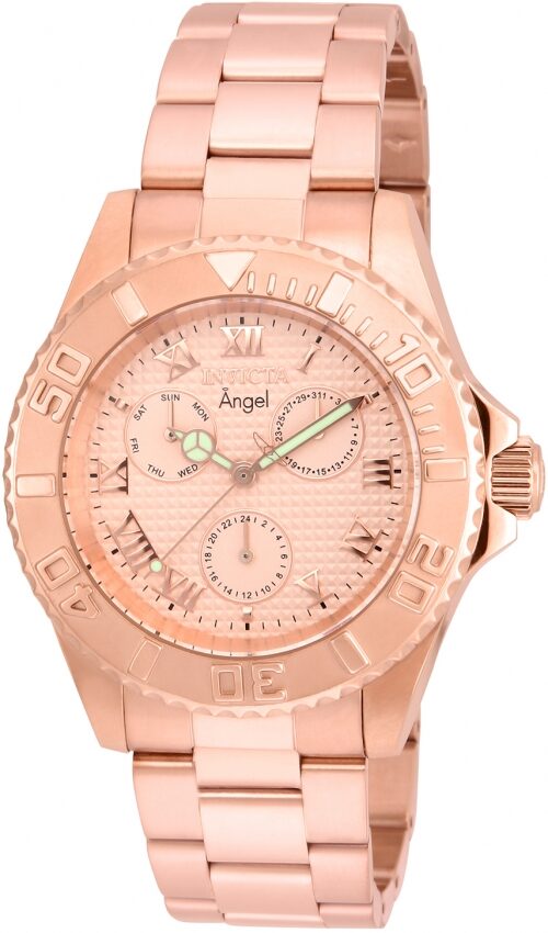 Invicta Angel Multi-Function Rose Dial Rose Gold-plated Ladies Watch #17525 - Watches of America