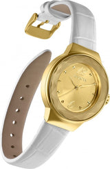 Invicta Angel Quartz Gold Dial White Leather Ladies Watch #29783 - Watches of America #2