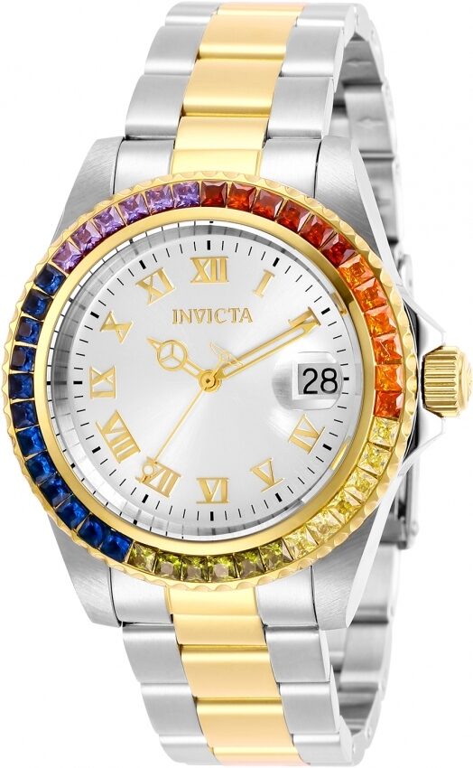 Invicta Angel Quartz Silver Dial Two-tone Ladies Watch #29665 - Watches of America