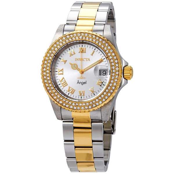 Invicta Angel Silver Dial Two-tone Ladies Watch #20214 - Watches of America