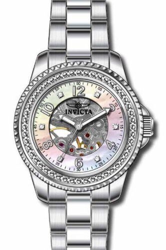 Invicta Angel Skeletal Dial Stainless Steel Ladies Watch #16701 - Watches of America