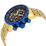 Invicta Aviator Chronograph Blue Dial 18kt Gold-plated Men's Watch #19173 - Watches of America #2