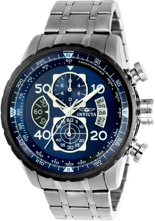 Invicta Aviator Chronograph Blue Dial Men's Watch #22970 - Watches of America