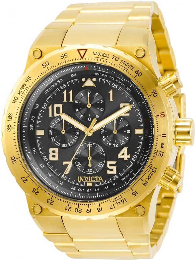 Invicta Aviator Chronograph Quartz Black Dial Men's Watch #31560 - Watches of America