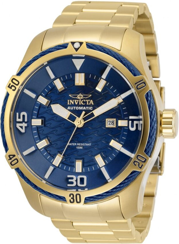 Invicta Bolt Automatic Blue Dial Yellow Gold-tone Men's Watch #29810 - Watches of America