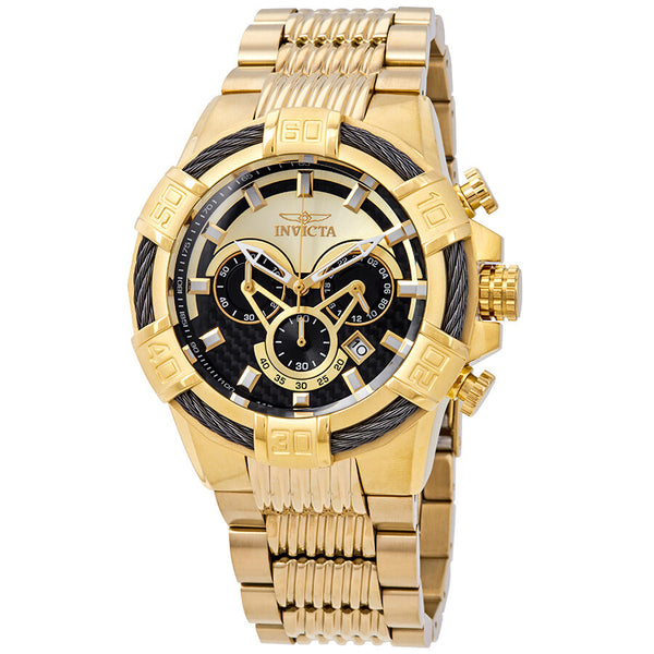 Invicta Bolt Chronograph Black/Gold Dial Men's Watch #25543 - Watches of America