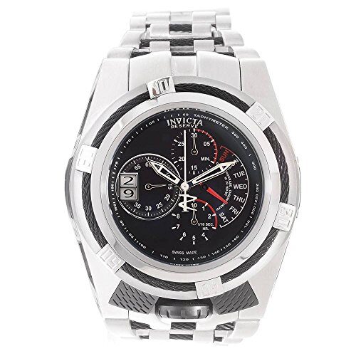 Invicta Bolt Chronograph Black Dial Stainless Steel Men's Watch #16955 - Watches of America