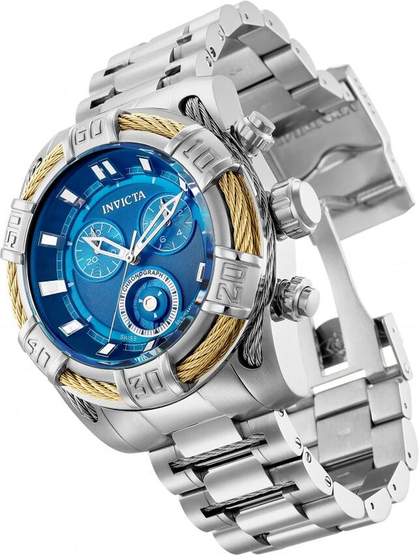 Invicta Bolt Chronograph Blue Dial Stainless Steel Men's Watch #26990 - Watches of America #2