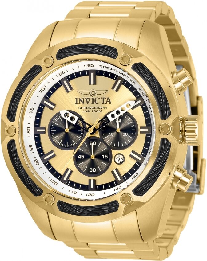 Invicta Bolt Chronograph Quartz Gold Dial Men's Watch #31439 - Watches of America