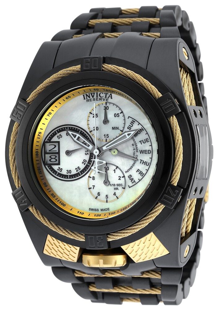 Invicta Bolt Chronograph Quartz Mother of Pearl Dial Men's Watch #19422 - Watches of America