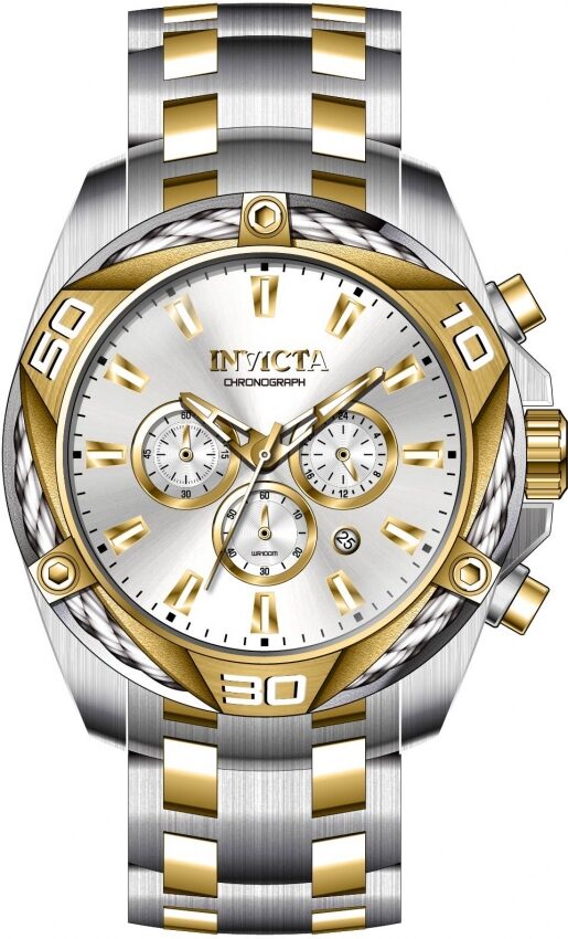 Invicta Bolt Chronograph Quartz Silver Dial Men's Watch #34126 - Watches of America