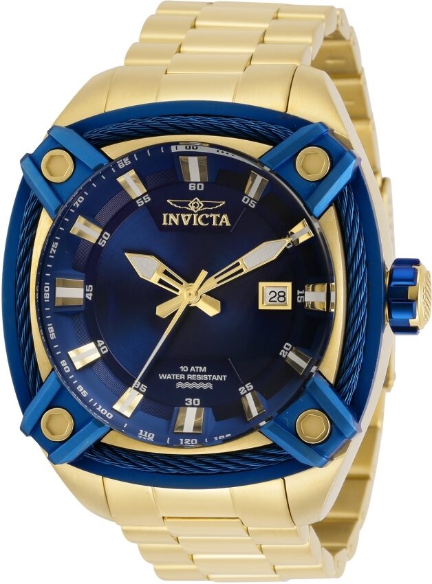 Invicta Bolt Quartz Blue Dial Yellow Gold-tone Men's Watch #31354 - Watches of America