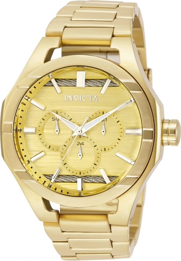 Invicta Bolt Quartz Gold Dial Yellow Gold-tone Men's Watch #31829 - Watches of America