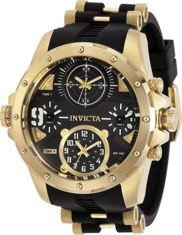 Invicta Coalition Forces Quartz Black Four Time Zone Dial Men's Watch #31141 - Watches of America