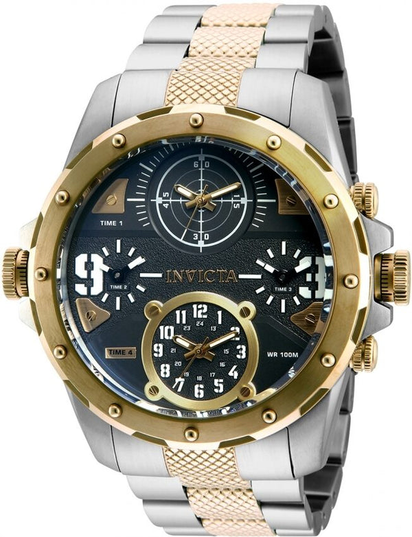 Invicta Coalition Forces Quartz Black Four Time Zone Dial Men's Watch #31148 - Watches of America