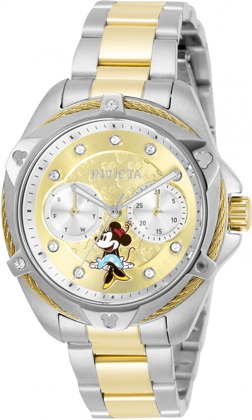 Invicta Disney Limited Edition Minnie Mouse Quartz Crystal Gold Dial Ladies Watch #32436 - Watches of America