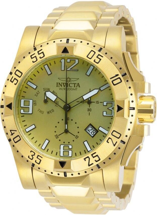 Invicta Excursion Chronograph Quartz Gold Dial Men's Watch #29826 - Watches of America