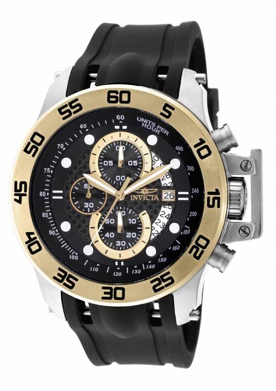 Invicta I-Force Chronograph Black Carbon Fiber Dial Black Polyurethane Men's Watch #19253 - Watches of America