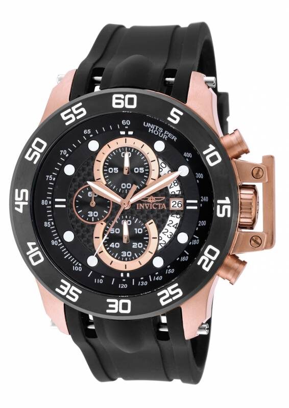 Invicta I-Force Chronograph Black Carbon Fiber Dial Black Polyurethane Men's Watch #19254 - Watches of America